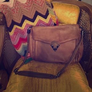 Brown Faux Leather Crossbody Purse